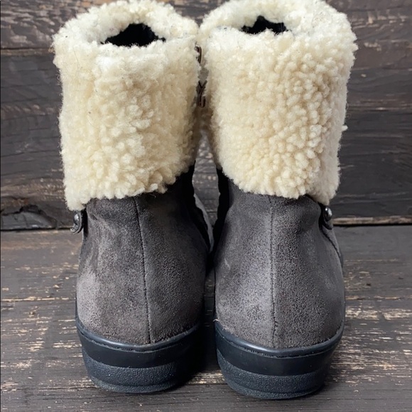 David Tate Faux Shearling Shirt Boots Size 7.5M - Picture 5 of 7